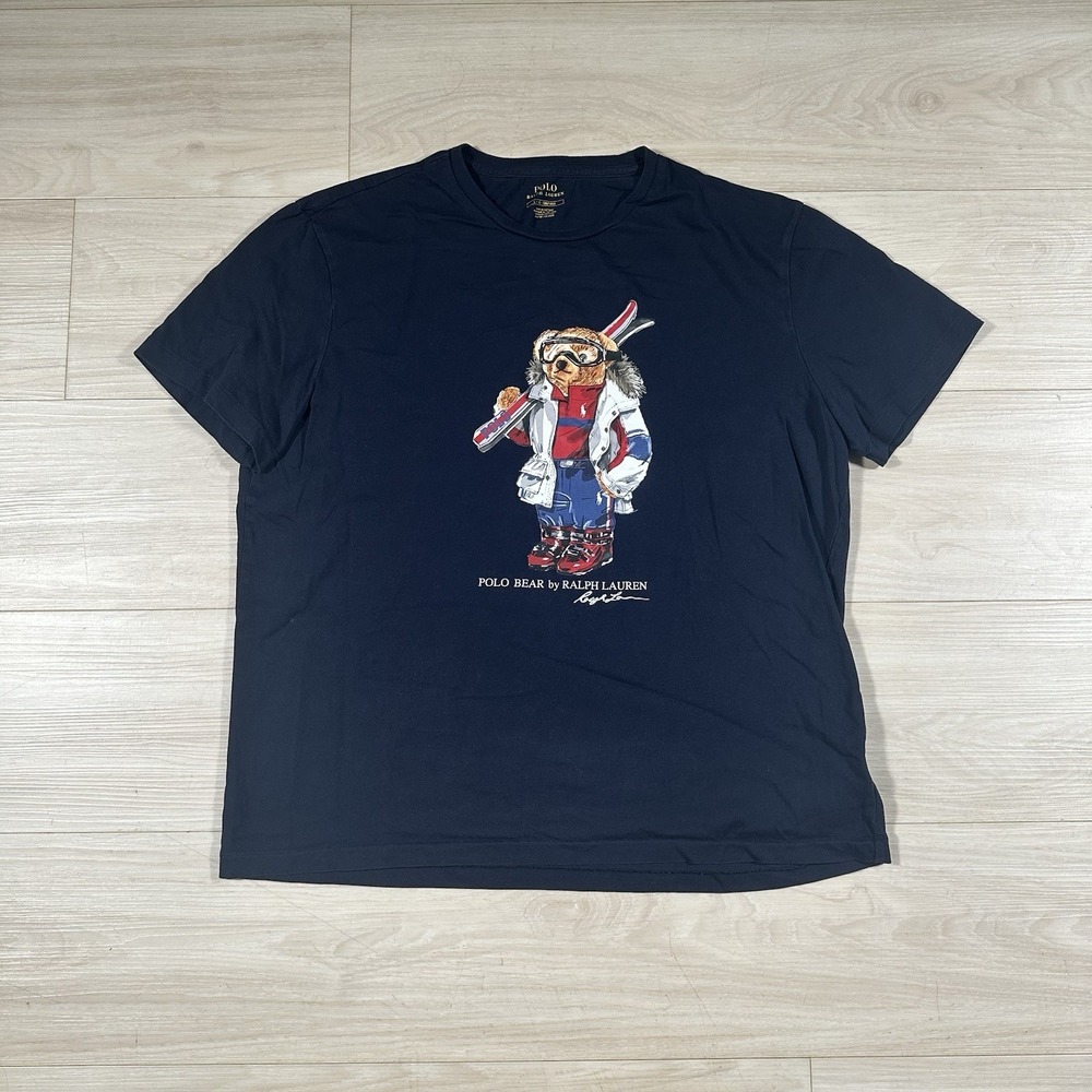 Polo Ralph Lauren Men’s Large Polo Bear Skiing Short-Sleeve T-Shirt Navy Classic